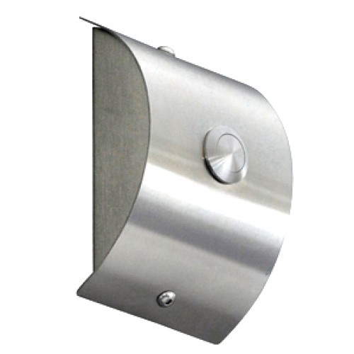domed doorbell, stainless steel, wall-mounted